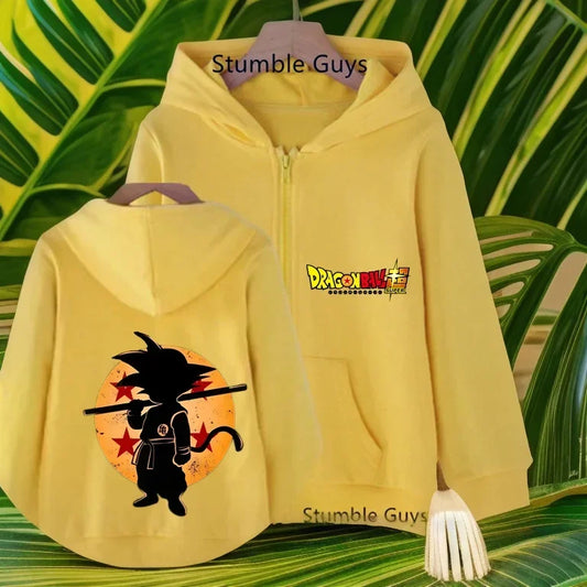 Dragon Ball Z: (KIDS) Zipper Hoodie Clothes Goku Spring Autumn Sweatshirt Children's Tops