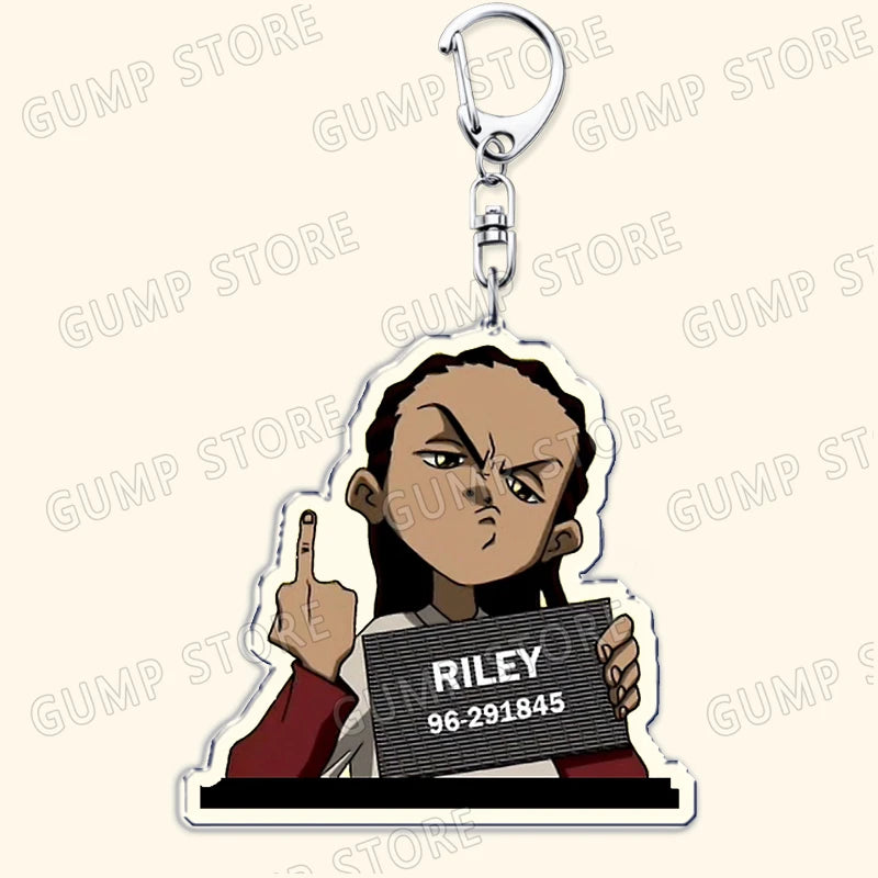 The Boondocks: Keychains for Accessories Bag Huey Riley Scarface Freeman Keyrings Jewelry Fans Gifts