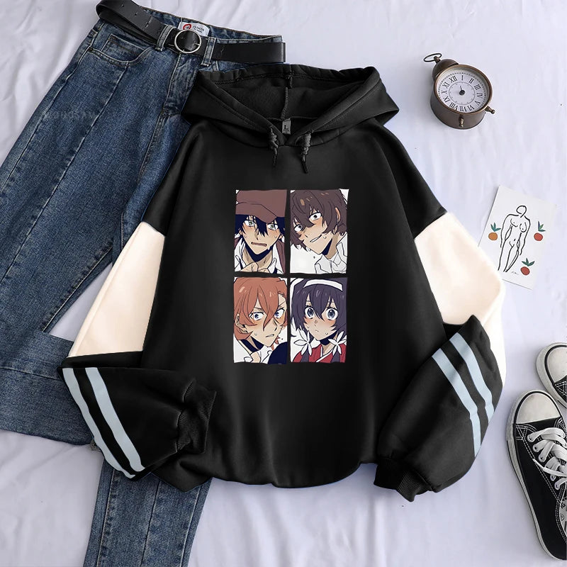 Bungo Stray Dogs: Nakajima Atsushi Hoodies Kawaii Appliques Patchwork Pullover