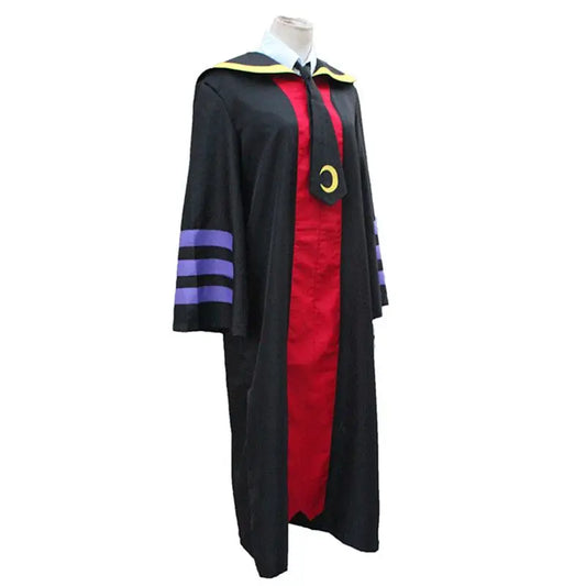 Assassination Classroom: Korosensei Cosplay Costume Cloak Cape Robe Tie Hat Party Suit Teacher School Uniform Women Men