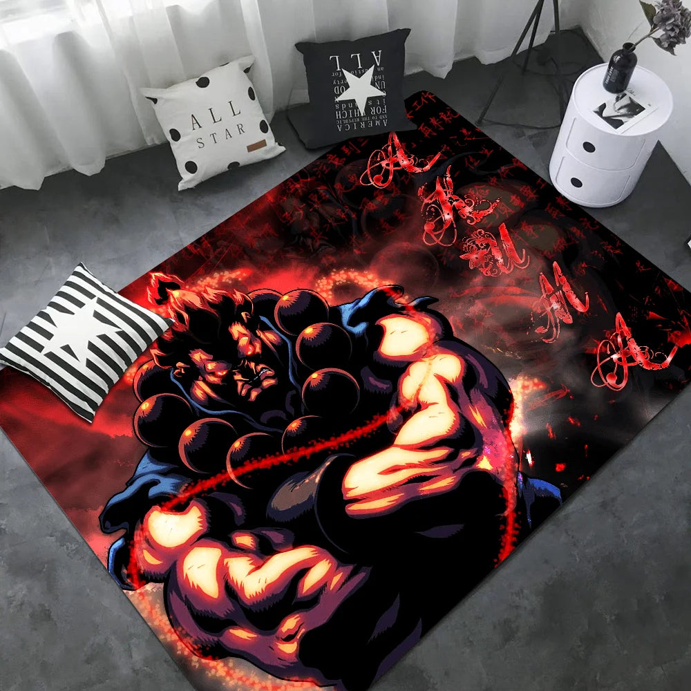 Baki Hanma: Yujiro Manga Hallway Carpet INS Style Soft Bedroom Floor House Laundry Room Mat Anti-skid Bedside Area Rugs