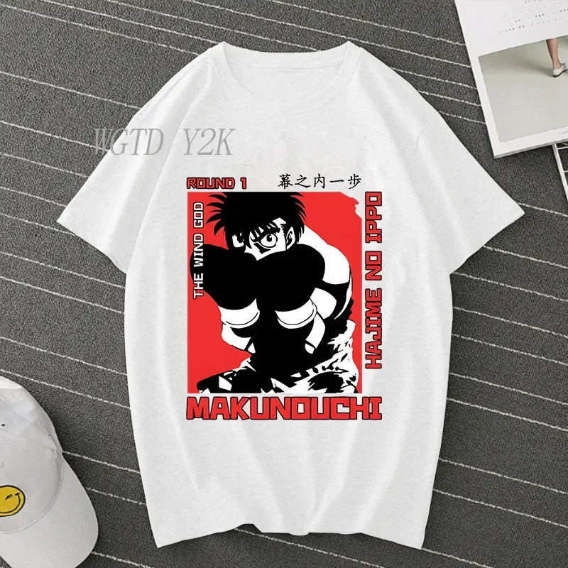 Hajime No Ippo: Kamogawa Boxing Gym T Shirt Men Women Crew Neck Casual Tops Tees Makunouchi Takamura KGB Graphic T-Shirts