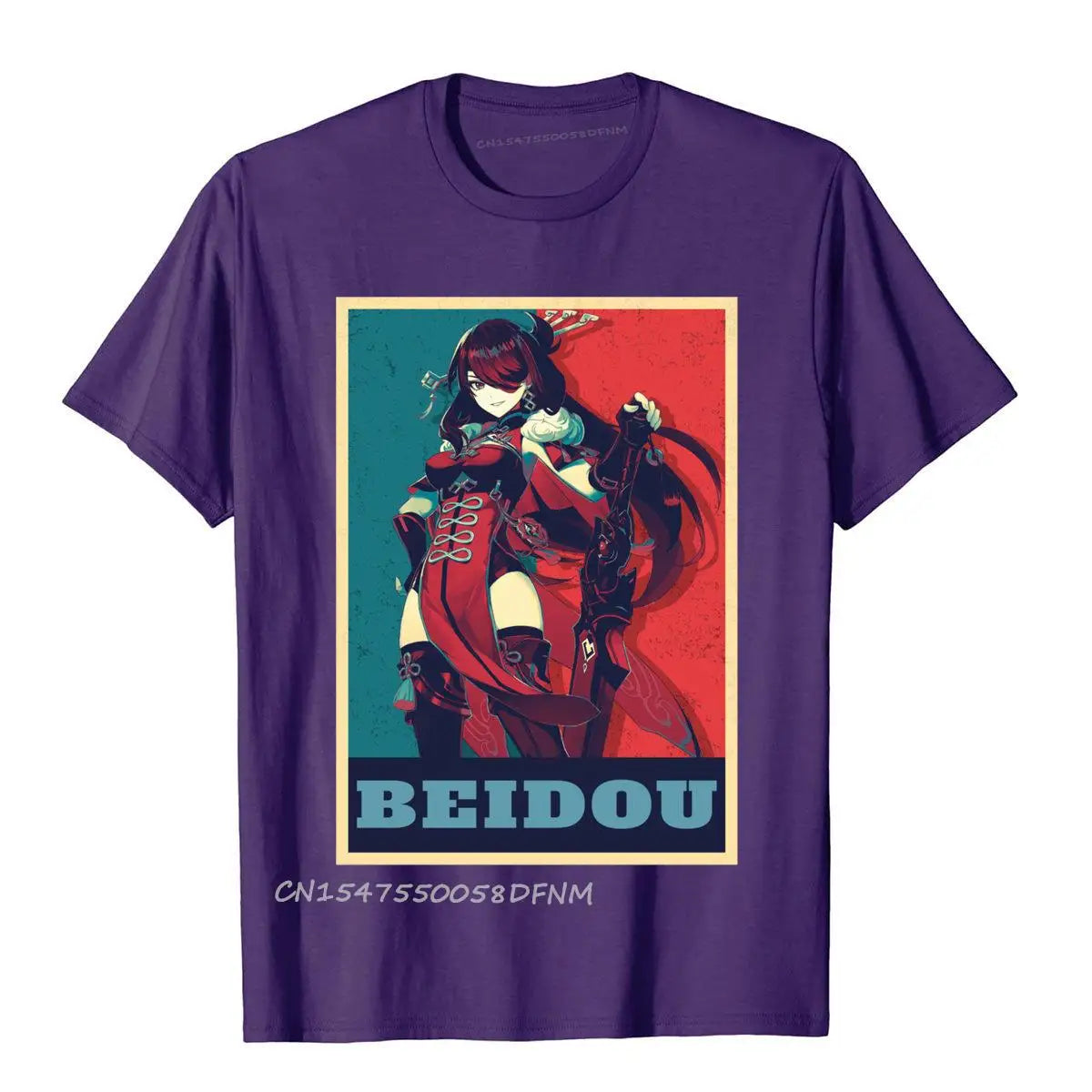 Genshin Impact: Beidou Hope Gene Premium Cotton Printing Tops T Shirt Faddish Men's Top T-Shirts Slim Fit