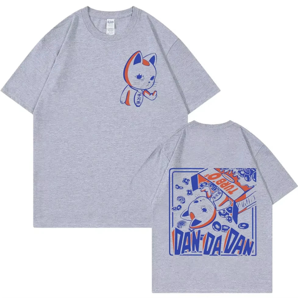 Dandadan: Turbo Granny Cat Graphic T Shirt Fashion Cartoon Oversized T-shirt Men Women Vintage Casual Cotton T-shirts