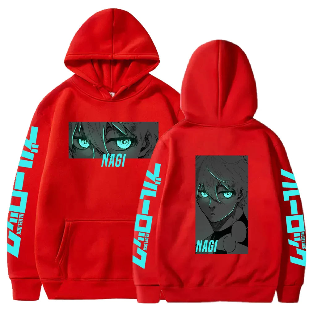 Blue Lock: Nagi Seishiro Manga Printed Hoodies for Men Women Harajuku Anime Sweatshirts Long Sleeves Fleece Warm Streetwear