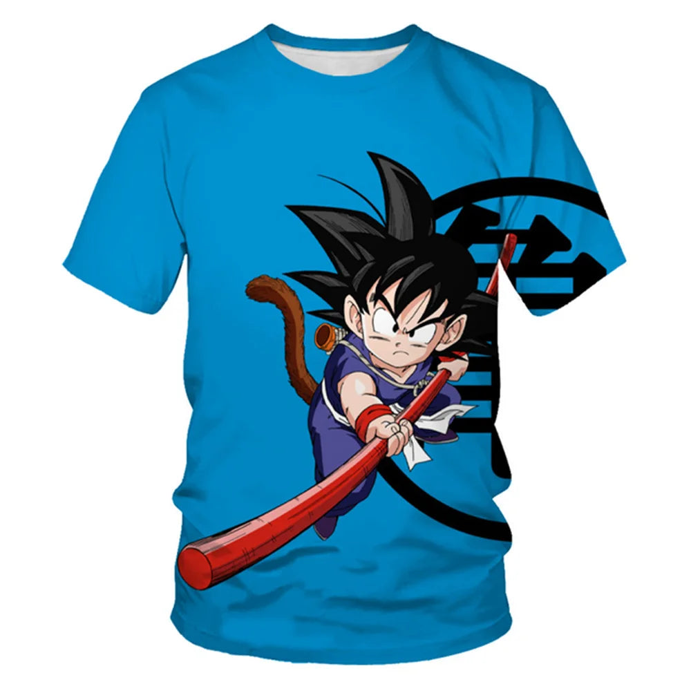 Dragon Ball: Men's 3D Printed Cartoon Tshirt Anime Z Tshirt Summer Harajuku Men Goku Clothes Super Saiya Short Sleeve T-shirt