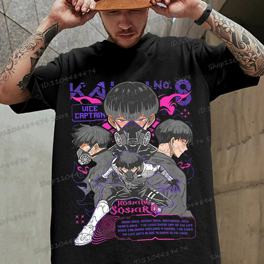 Kaiju No 8: Graphic T Shirt Casual Fashion Short Sleeve Cotton Shirt Soshiro Hoshina Funny Men Women Manga Tshirt