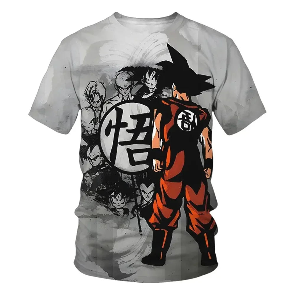 Dragon Ball: Men's 3D Printed Cartoon Tshirt Anime Z Tshirt Summer Harajuku Men Goku Clothes Super Saiya Short Sleeve T-shirt