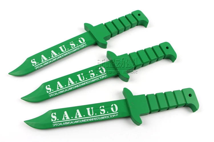 Assassination Classroom: Shiota Nagisa Cosplay Wood Knife Props Halloween Carnival Party 35cm Green Knife Weapon For Adult