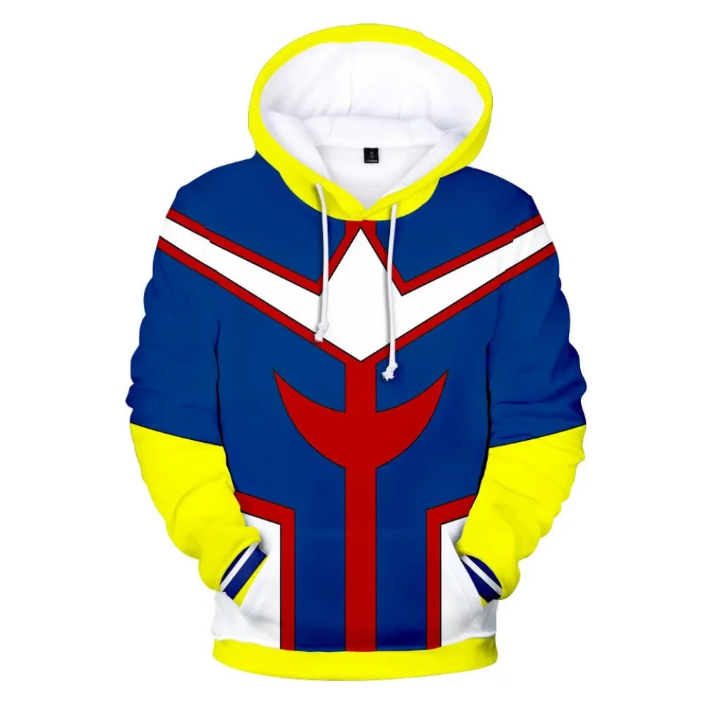 My Hero Academia: Midoriya Izuku All Might Cosplay Costume School Uniform Boku No Hero Academia 3D Print Mens Hoodies Sweatshirts
