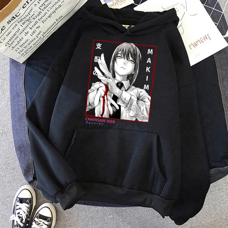 Chainsaw Man: Plus Size Sweatshirt Harajuku Long Sleeve Pullover Casual Streetwear Clothes Tops