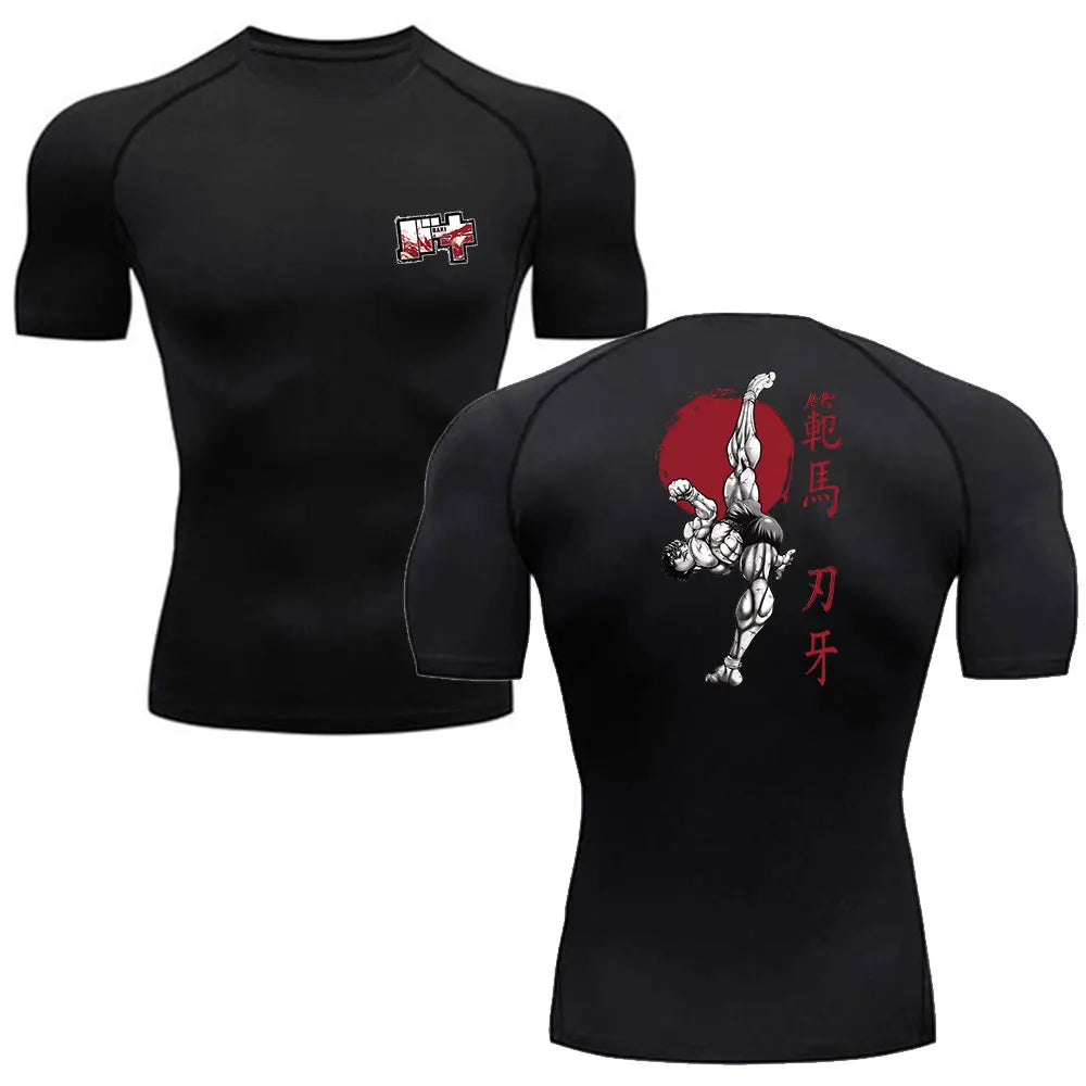 Baki: Men's Tshirt Fitness Sport Running Tight Gym i TShirts Athletic Quick Dry Summer Tops Tee