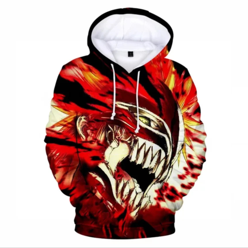Bleach: Hoodies Long Sleeve Casual Hooded Streetwear Teenage Boy Clothes Oversized Hoodie pullover