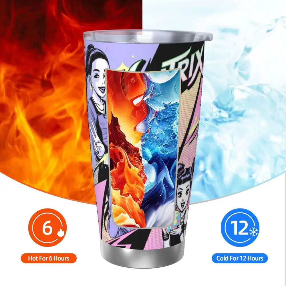 KPop Demon Hunters - Derpy Insulated Tumbler with Lid Vacuum Thermal Mug Outdoor Travel Car Bottle Cup, 20oz