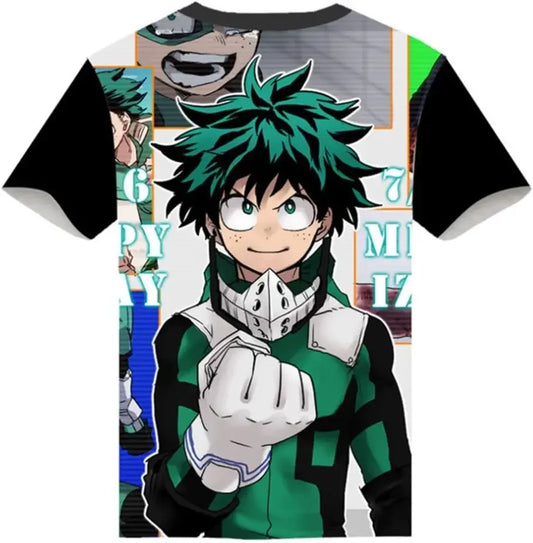 My Hero Academia: 3D Print T-Shirt Cosplay Costume Short Sleeve Pullover Tee Top Shirts