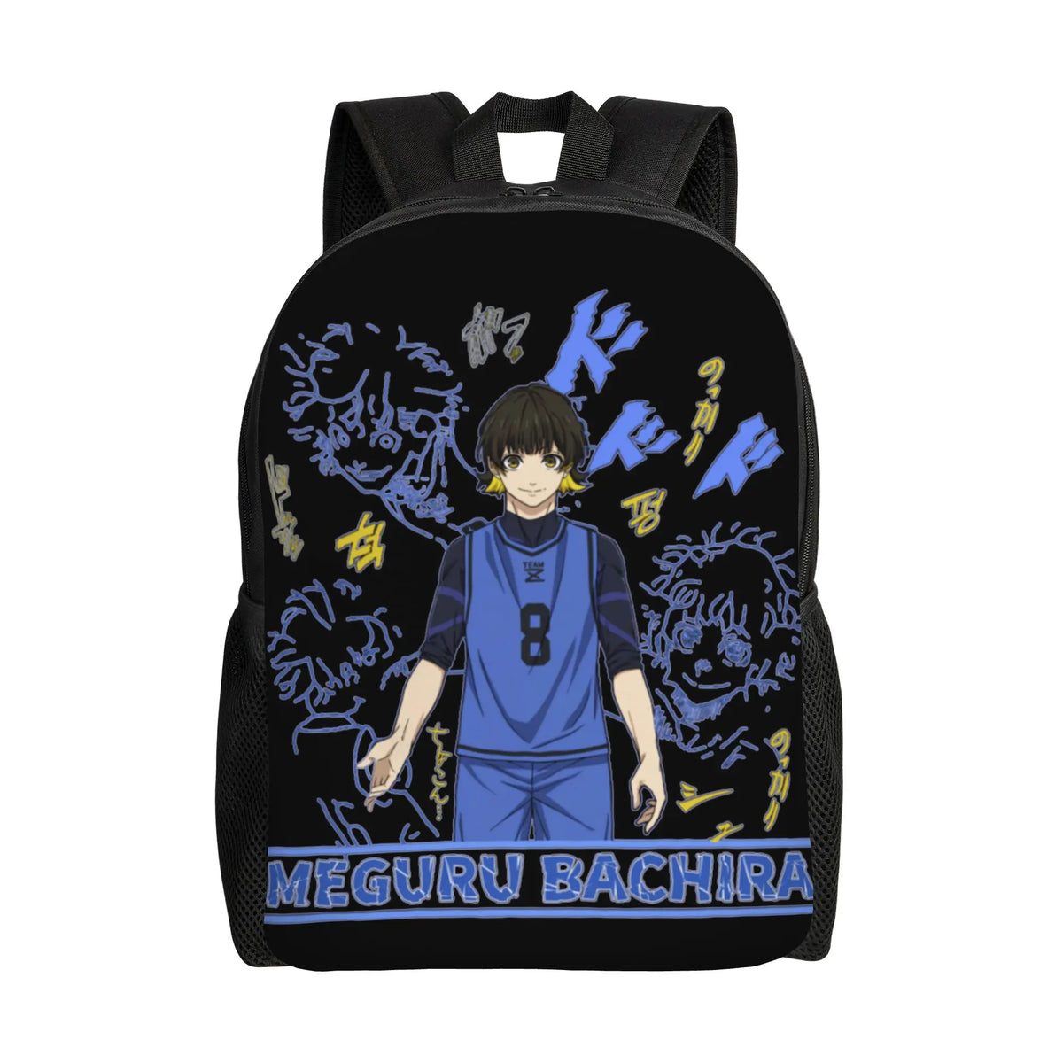 Blue Lock: Backpack for Men Women Teenage High School Hiking Travel Daypack Soccer Anime Laptop Computer Canvas Bags Durable
