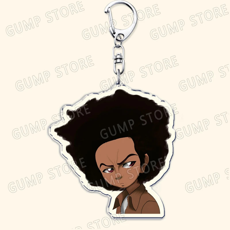 The Boondocks: Keychains for Accessories Bag Huey Riley Scarface Freeman Keyrings Jewelry Fans Gifts