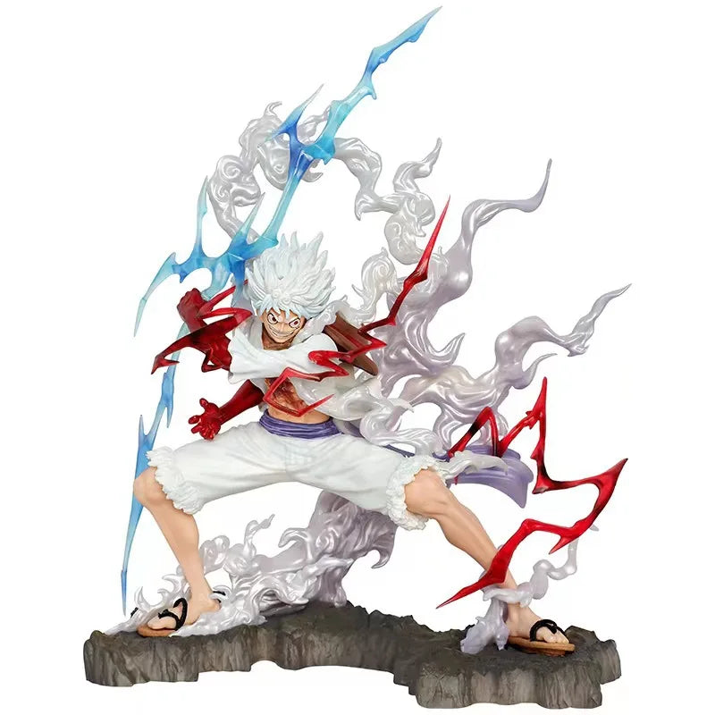 One Piece: 25cm Raiden Five Gear Nica Lightning Luffy Action Figure Model Statue Doll Toys Collection Decoration Model Toys Gift