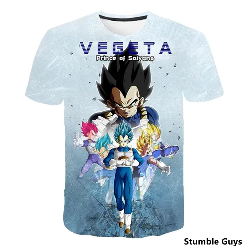 Dragon Ball: Men's 3D Printed Cartoon Tshirt Anime Z Tshirt Summer Harajuku Men Goku Clothes Super Saiya Short Sleeve T-shirt
