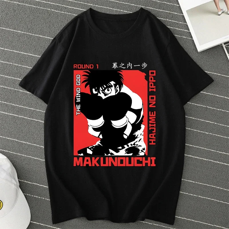 Hajime No Ippo: Kamogawa Boxing Gym T Shirt Men Women Crew Neck Casual Tops Tees Makunouchi Takamura KGB Graphic T-Shirts