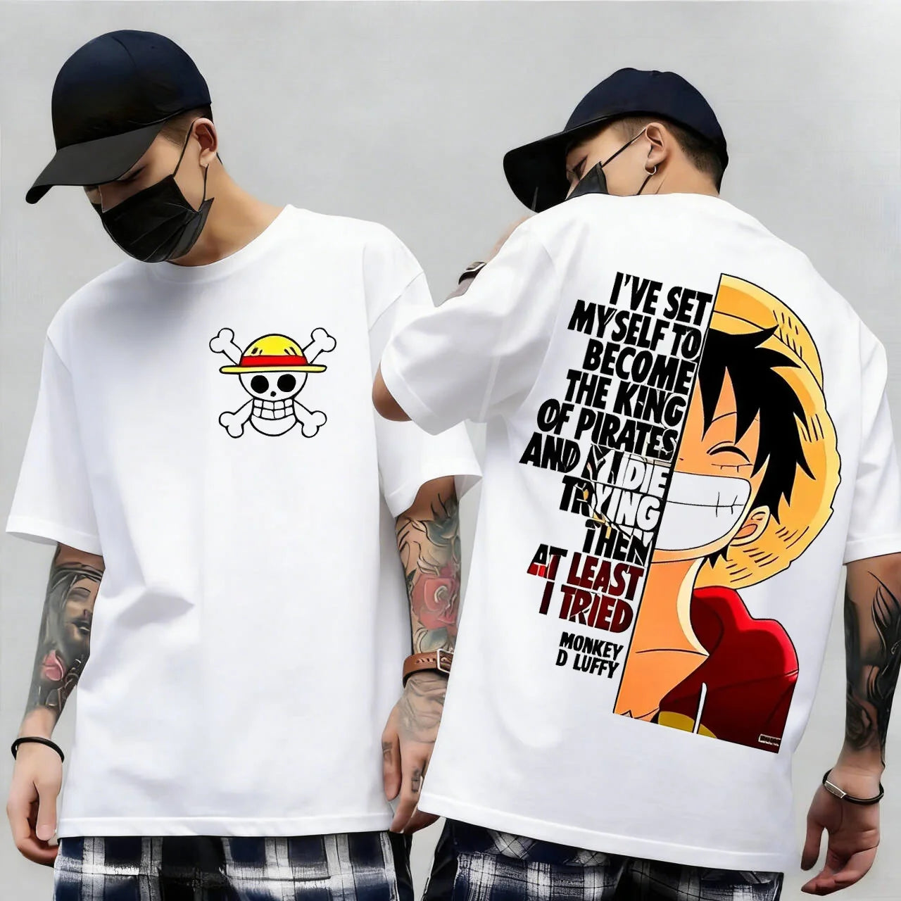 One Piece: Monkey D. Luffy Quote T-Shirt, Men Women Black Cotton Short Sleeve Casual Anime Streetwear Tee Summer fashion clothing