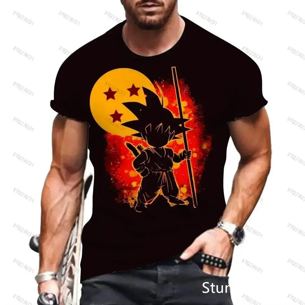 Dragon Ball: Men's 3D Printed Cartoon Tshirt Anime Z Tshirt Summer Harajuku Men Goku Clothes Super Saiya Short Sleeve T-shirt