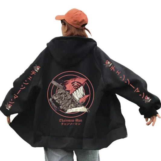 Chainsaw Man: Men's And Women's Zipper Coat Hoodie Sweater Long-sleeved Jacket Pochita Anime Spring And Autumn Top Winter