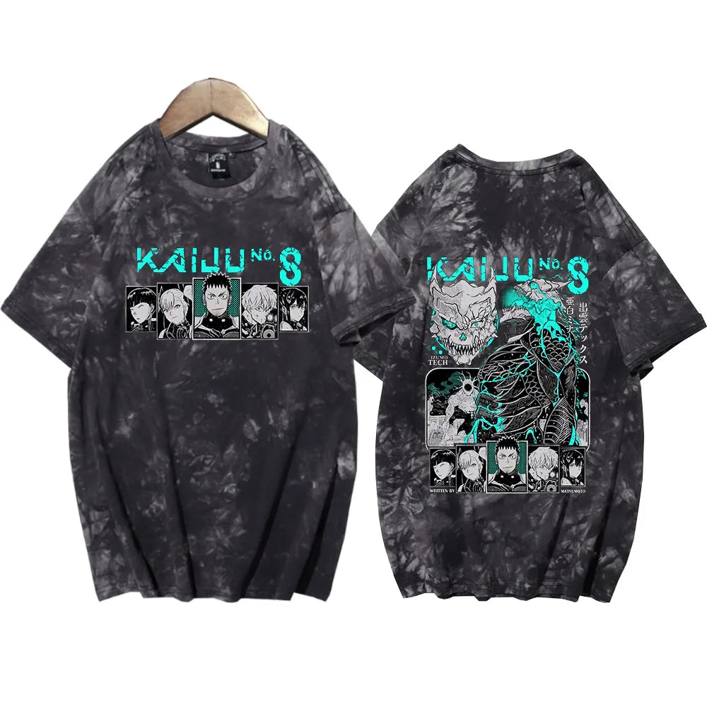 Kaiju No 8: Tie Dye Shirt Unisex Round Neck Short Sleeve Shirt Fans Gift Tee