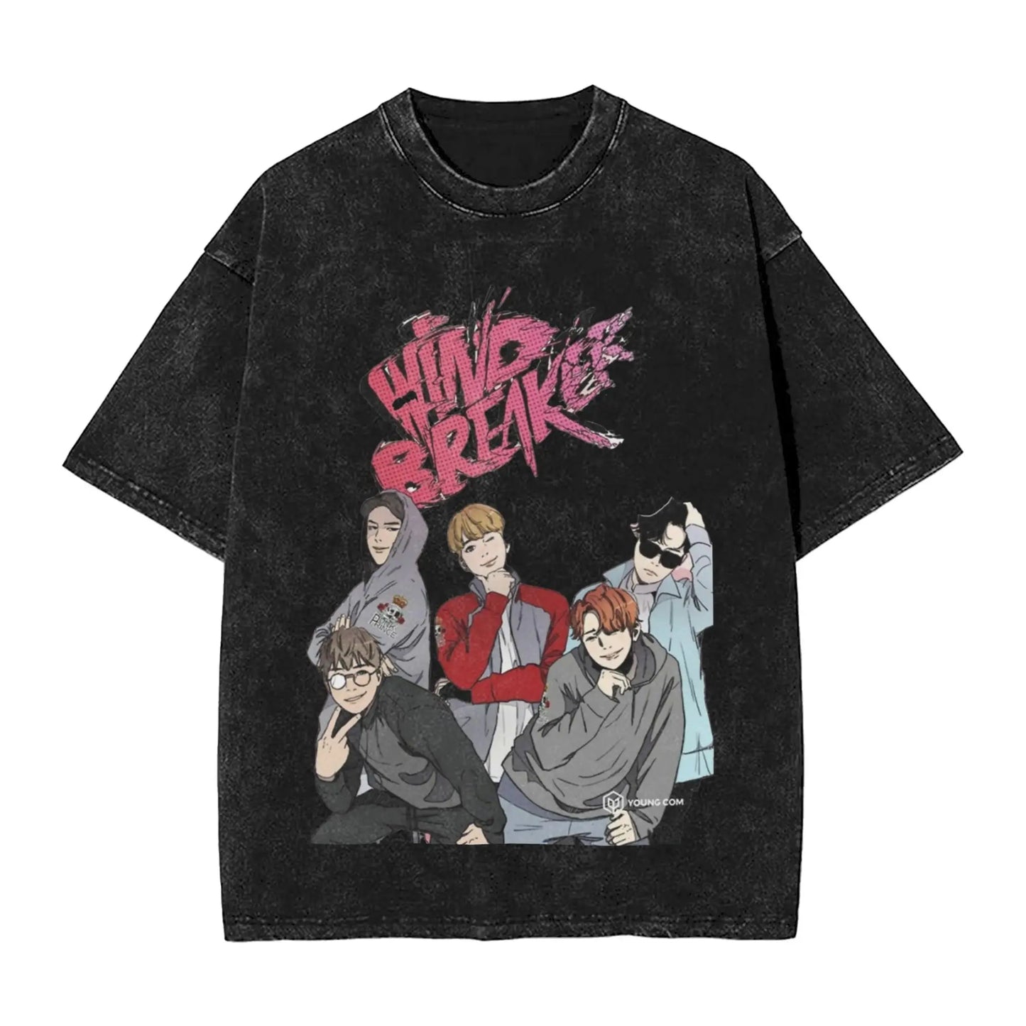 Wind Breaker: Jo Togame Washed T Shirt Novelty Harajuku Oversize Tee T-Shirts 100% Cotton