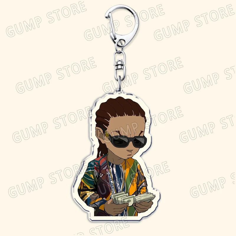 The Boondocks: Keychains for Accessories Bag Huey Riley Scarface Freeman Keyrings Jewelry Fans Gifts