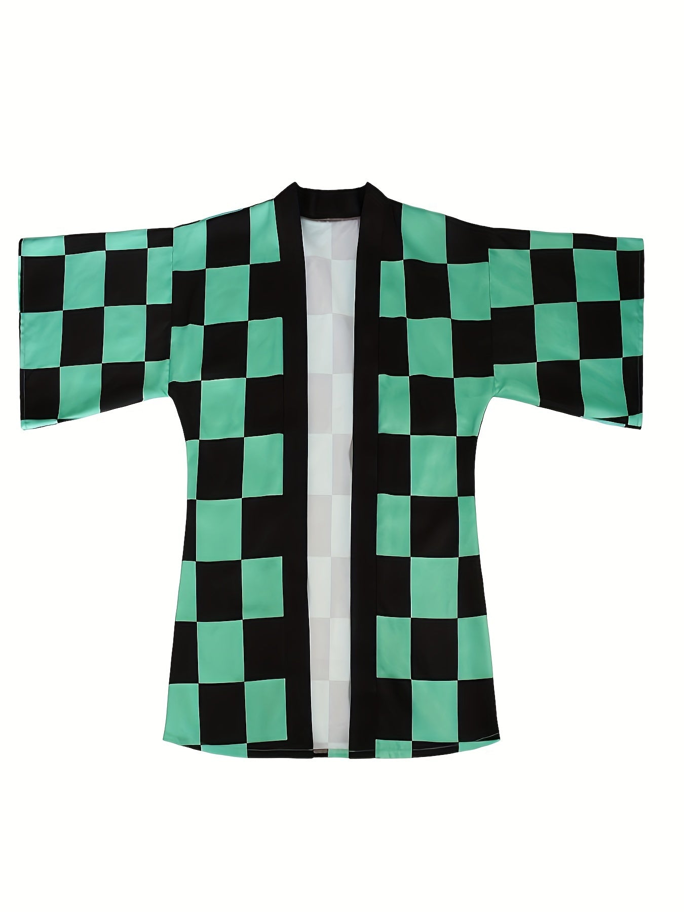 Demon Slayer: Mens Plaid Cardigan Robe - Premium Quality for Artful Dress-up, Ideal for Anime Cosplay & Special Events, A Fashionable Gift Choice