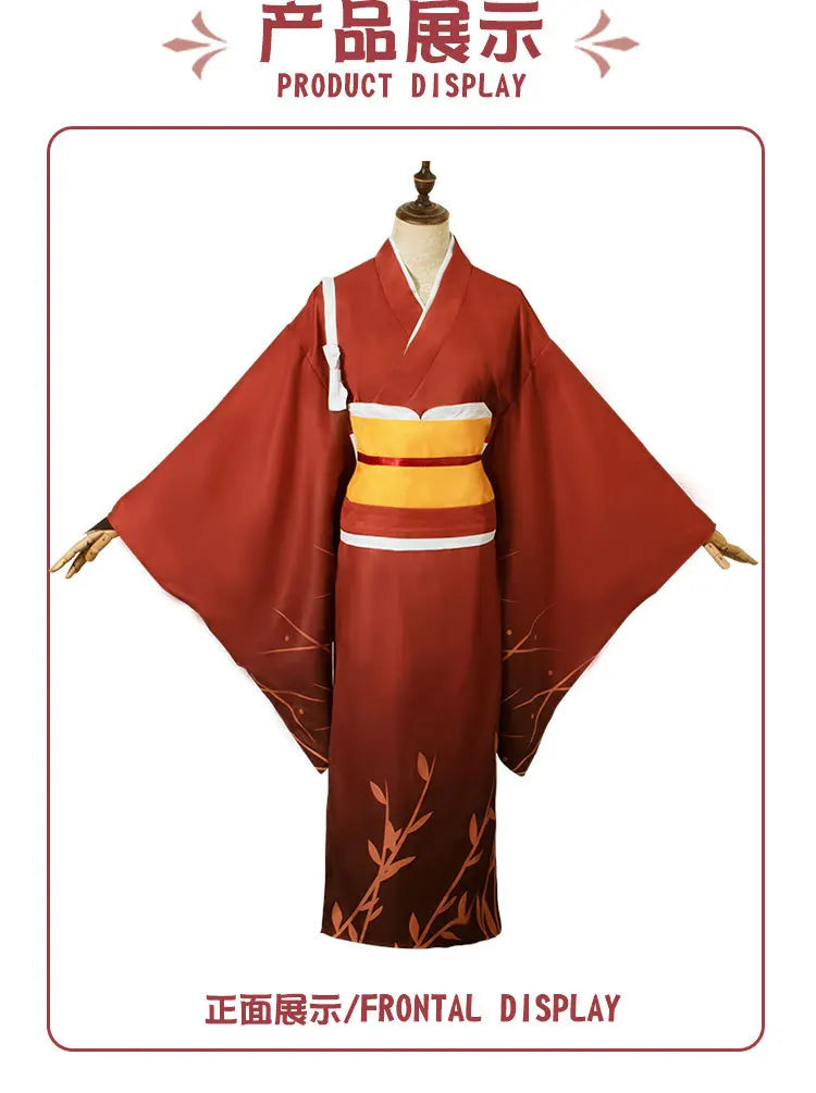 Bungo Stray Dogs: Izumi Kyōka Cosplay Costume Full Set Kimono Obi Hair Accessories Anime Role Play