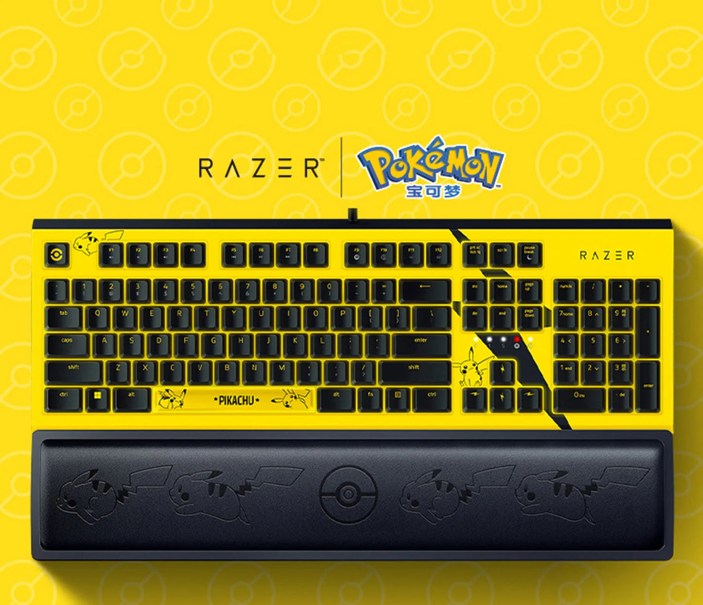 Pokemon: Pikachu Limited Edition 104 Key Wired Computer Gaming Mechanical Keyboard (Green Switch) Collection Mode