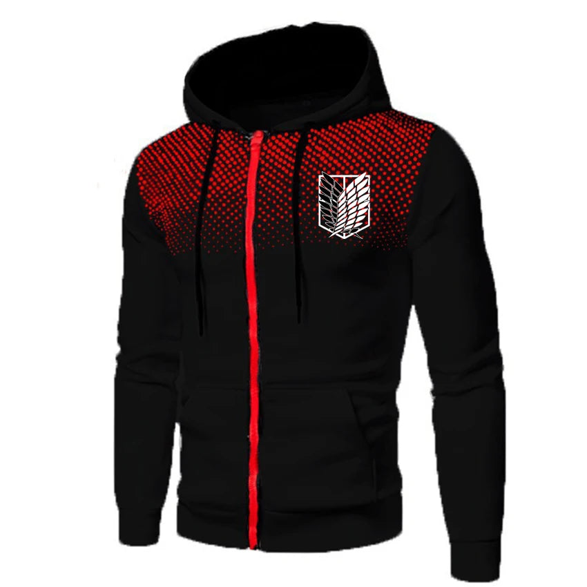 Attack On Titan: Hoodie Outdoor Street Sports zipper Sweatshirt