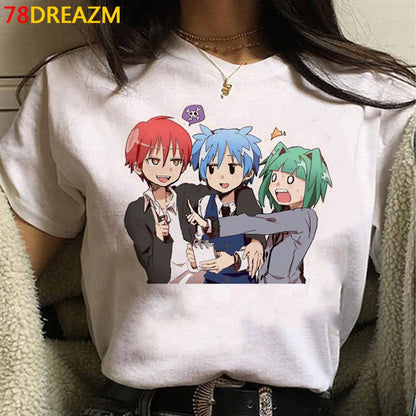 Assassination Classroom: Tshirt Clothes Women Couple  White T Shirt Casual Harajuku Kawaii Summer Top Tshirt White T Shirt
