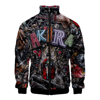 Akira:  3D Print Stand Collar Hoodie Hip Hop Men Women Zipper Hoodies Jacket Sweatshirts Clothes