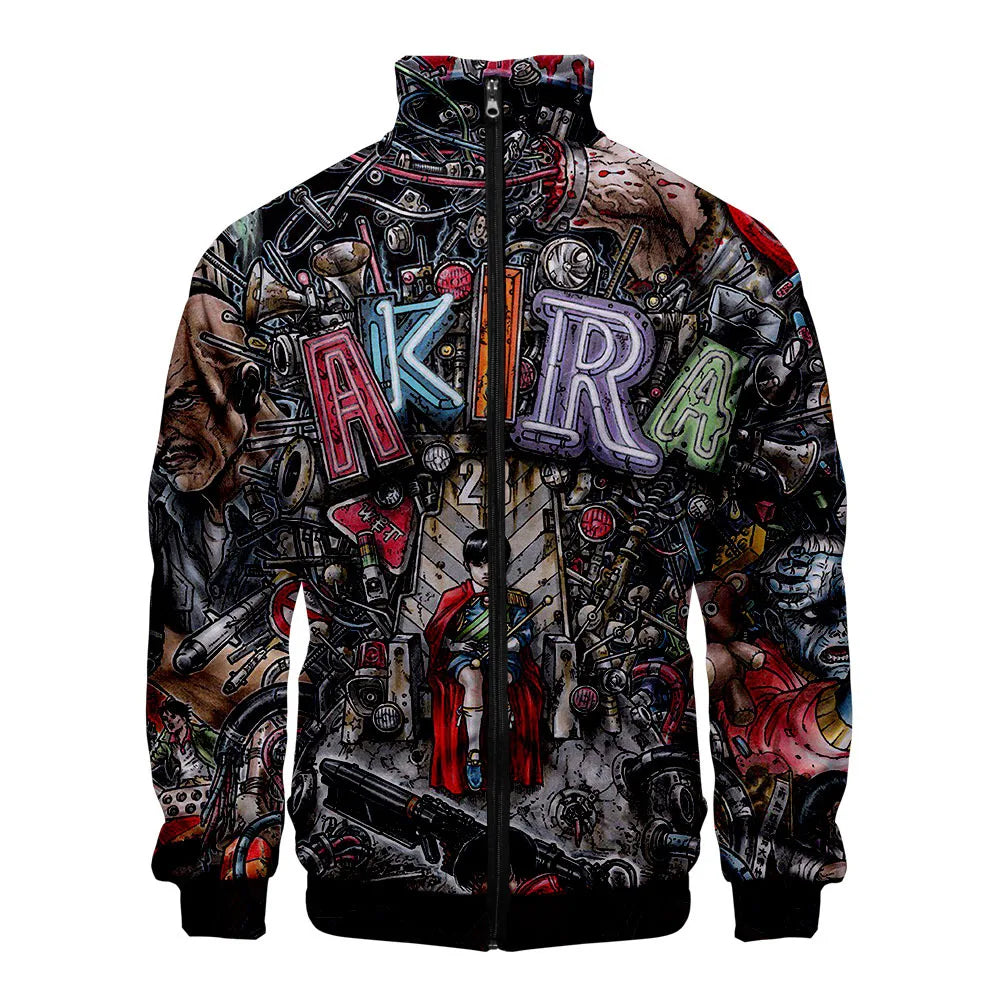 Akira:  3D Print Stand Collar Hoodie Hip Hop Men Women Zipper Hoodies Jacket Sweatshirts Clothes