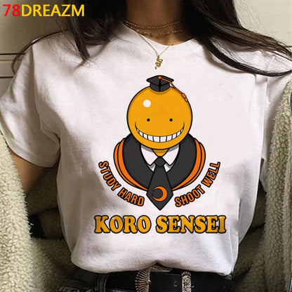 Assassination Classroom: Tshirt Clothes Women Couple  White T Shirt Casual Harajuku Kawaii Summer Top Tshirt White T Shirt