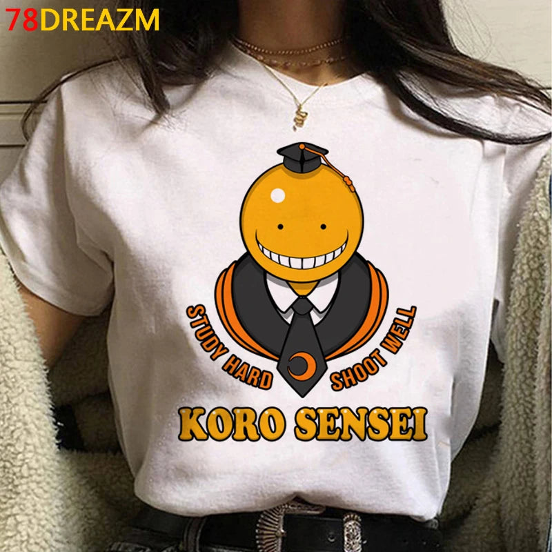Assassination Classroom: Tshirt Clothes Women Couple  White T Shirt Casual Harajuku Kawaii Summer Top Tshirt White T Shirt