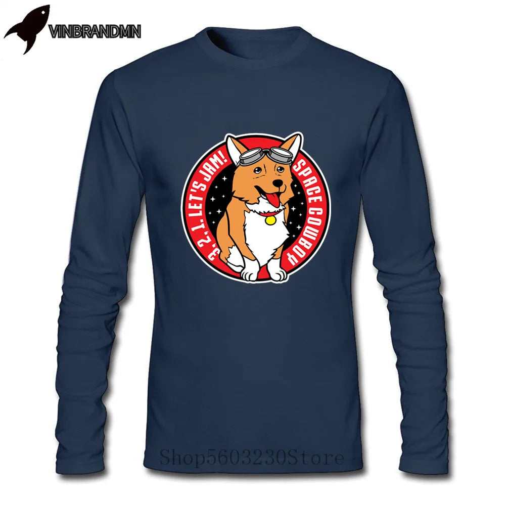 Cowboy Bebop: See You Space Cowboy Tees Long Sleeve T-shirts Space Corgi Clothing