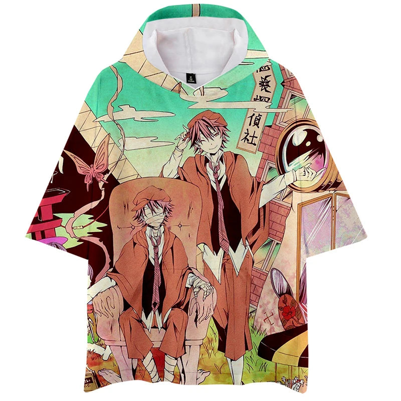 Bungo Stray Dogs: 3d Hoodies Pullover Fashion Short Sleeve Unisex Harajuku