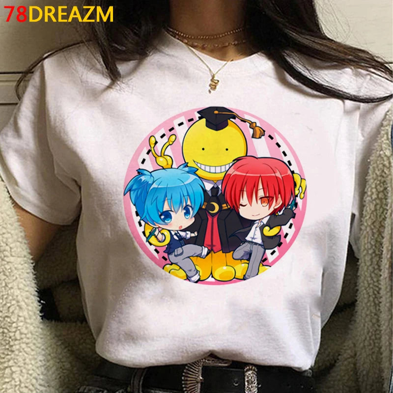 Assassination Classroom: Tshirt Clothes Women Couple  White T Shirt Casual Harajuku Kawaii Summer Top Tshirt White T Shirt