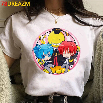 Assassination Classroom: Tshirt Clothes Women Couple  White T Shirt Casual Harajuku Kawaii Summer Top Tshirt White T Shirt