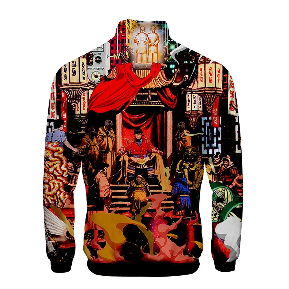 Akira:  3D Print Stand Collar Hoodie Hip Hop Men Women Zipper Hoodies Jacket Sweatshirts Clothes