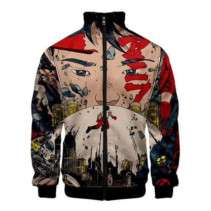 Akira:  3D Print Stand Collar Hoodie Hip Hop Men Women Zipper Hoodies Jacket Sweatshirts Clothes