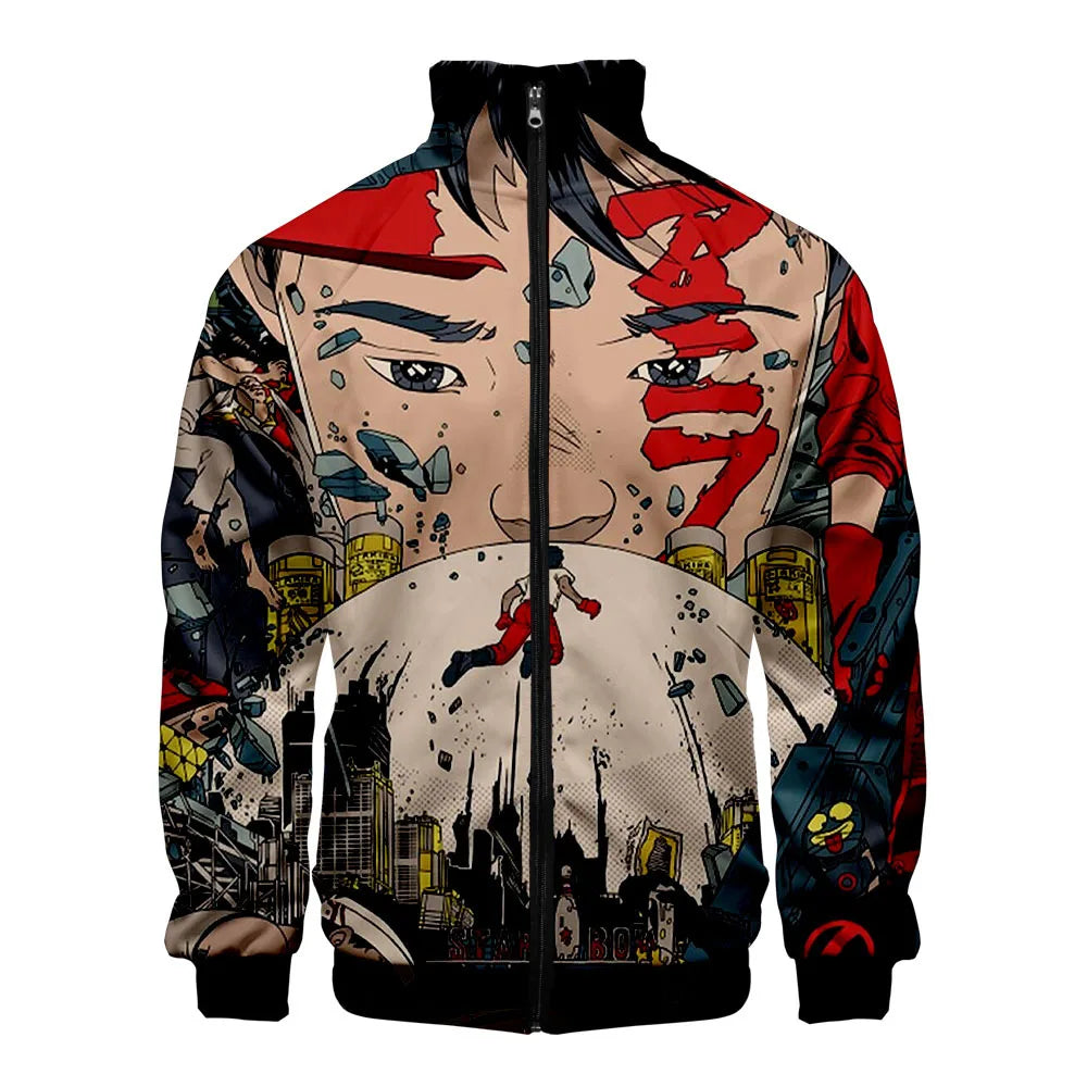 Akira:  3D Print Stand Collar Hoodie Hip Hop Men Women Zipper Hoodies Jacket Sweatshirts Clothes