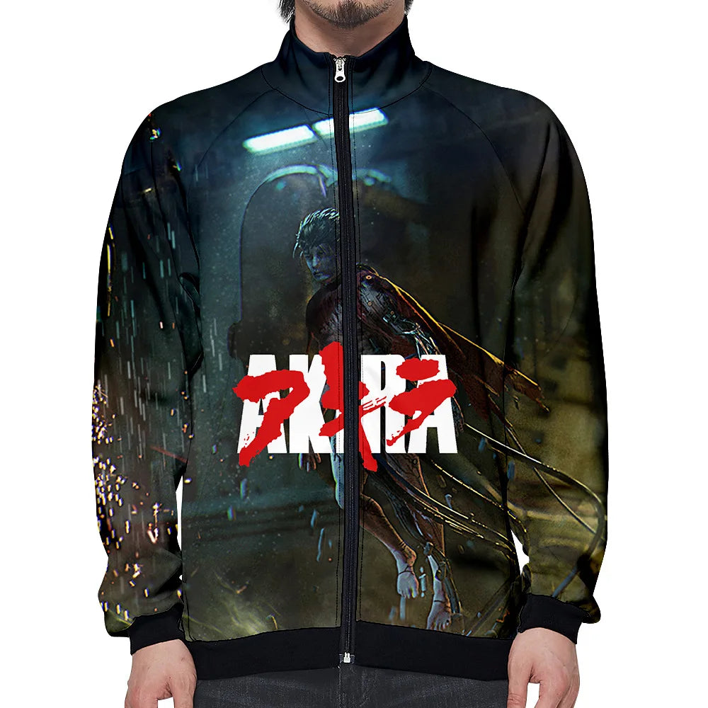 Akira:  3D Print Stand Collar Hoodie Hip Hop Men Women Zipper Hoodies Jacket Sweatshirts Clothes