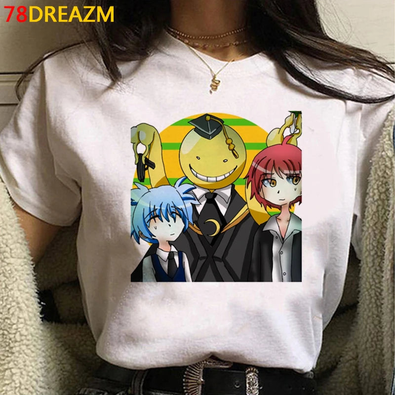 Assassination Classroom: Tshirt Clothes Women Couple  White T Shirt Casual Harajuku Kawaii Summer Top Tshirt White T Shirt