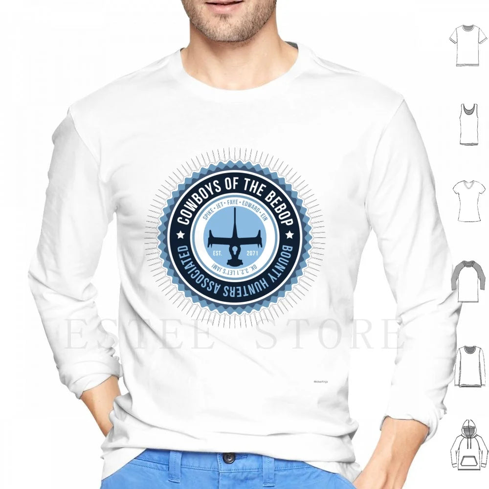 Cowboy Bebop: Space Cowboy Hoodies Long Sleeve Anime Japan Spike Bebop Jet Faye Ein