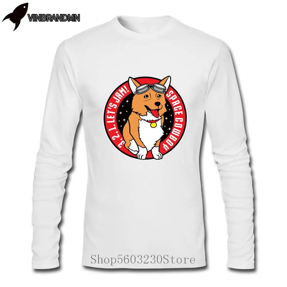 Cowboy Bebop: See You Space Cowboy Tees Long Sleeve T-shirts Space Corgi Clothing